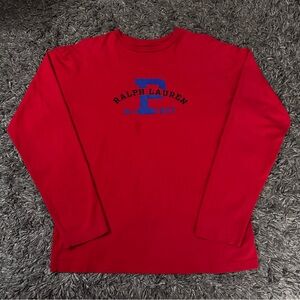 Ralph Lauren Red Crewneck with Blue Logo